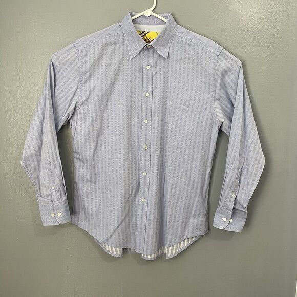 Robert Graham Dress Shirt Mens XLarge Blue Abstract Stripe Button Up Long Sleeve - Picture 1 of 11